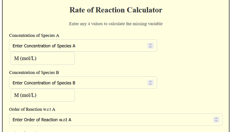 rate of reaction calculator