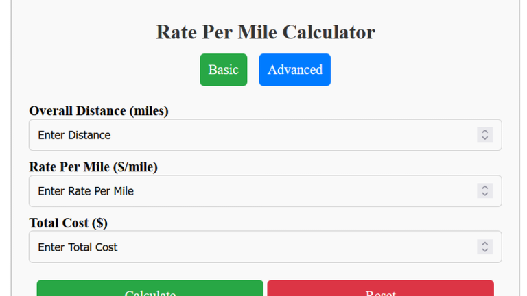 rate per mile calculator