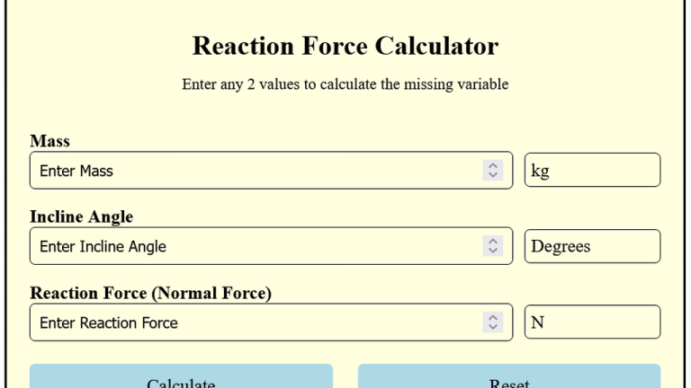 reaction force calculator