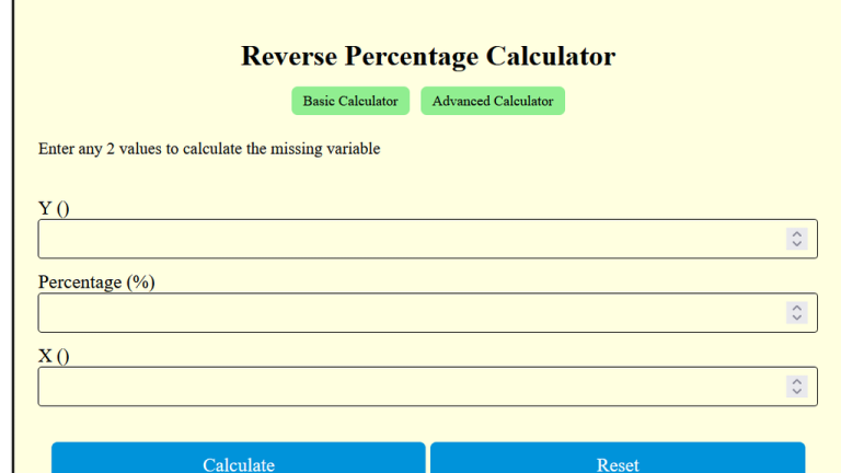 reverse percentage calculator