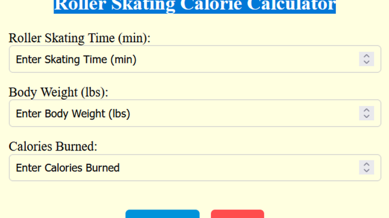 roller skating calorie calculator