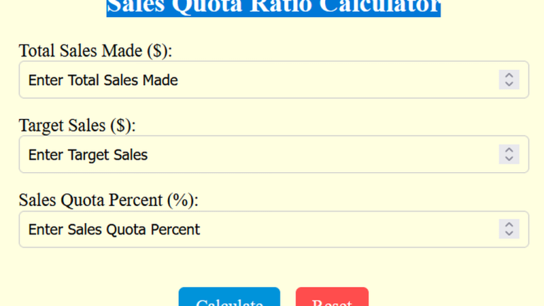 sales quota ratio calculator