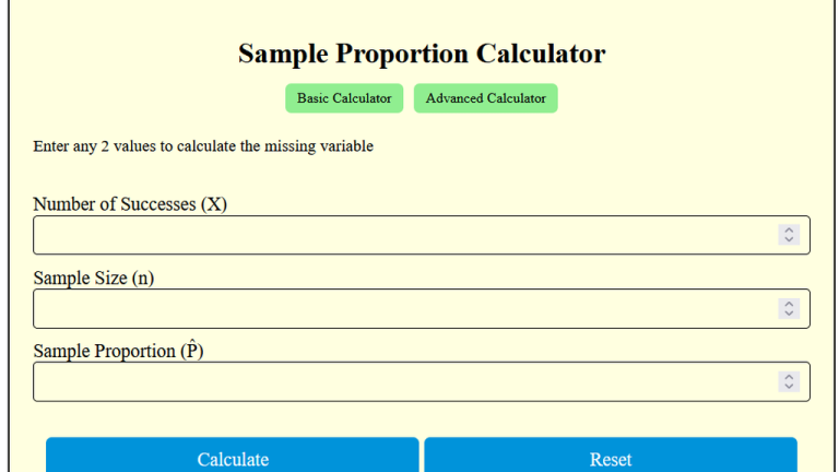 sample proportion calculator