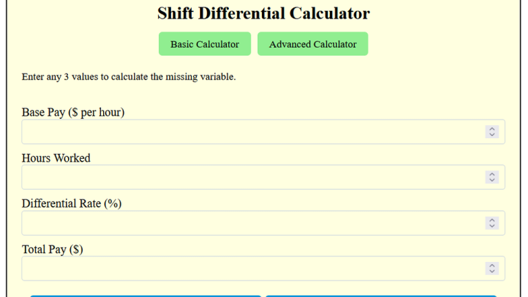 shift differential calculator