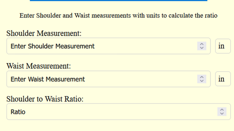 shoulder to waist ratio calculator
