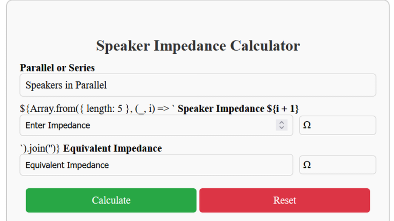 speaker impedance calculator