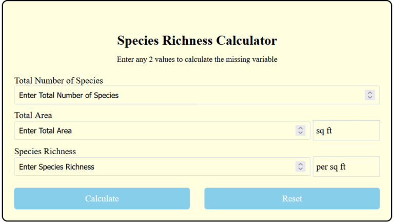species richness calculator