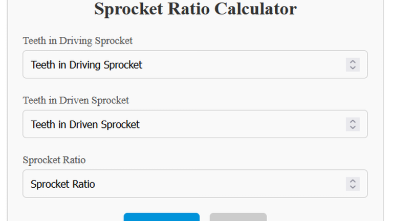 sprocket ratio calculator