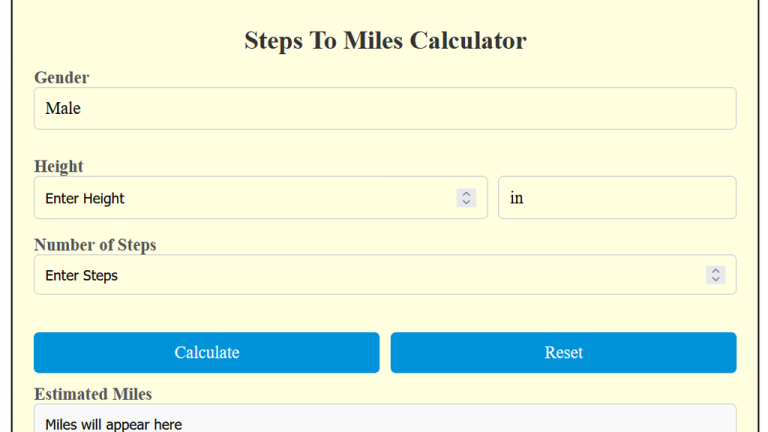 steps to miles calculator