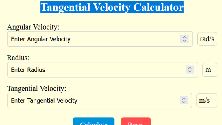 tangential velocity calculator
