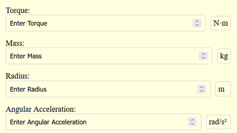 torque to angular acceleration calculator