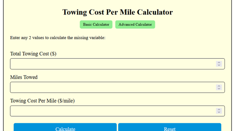 towing cost per mile calculator