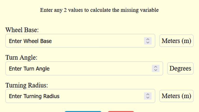 turning radius calculator
