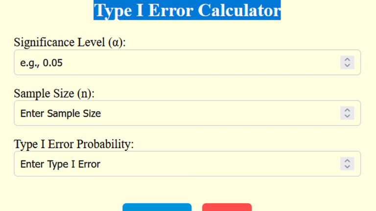 type i error calculator