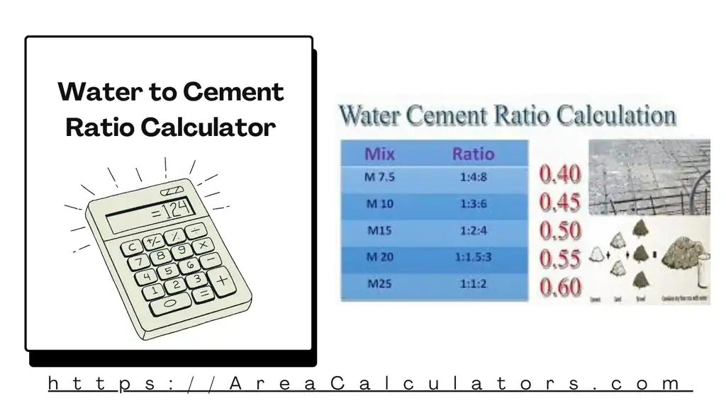 Water to Cement Ratio Calculator - Area Calculators