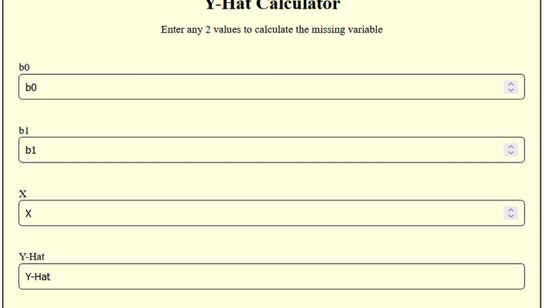 y hat calculator
